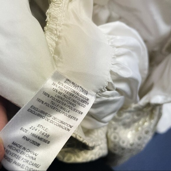 Laura Ashley London Gold Ruffle Formal Holiday Dress Baby Girl Size 18M - Picture 7 of 9